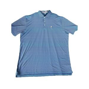 Holderness & Bourne The Perkins Bermuda Golf Polo XXL Blue Striped Tailored Fit